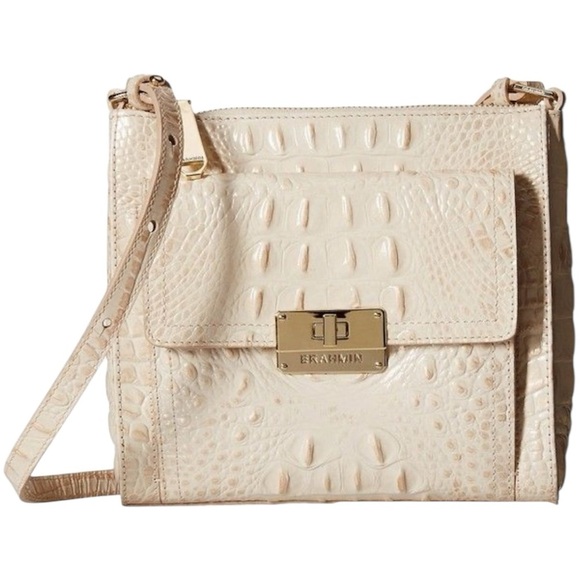 Brahmin Mimosa Cava Croc-Embossed Leather Crossbody Bag - Picture 1 of 17
